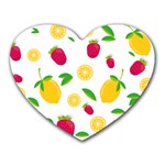 Strawberry Lemons Fruit Heart Mousepads