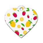 Strawberry Lemons Fruit Dog Tag Heart (One Side)