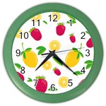 Strawberry Lemons Fruit Color Wall Clock