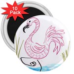 Pink Flamingo 3  Magnet (10 pack)