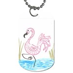 Pink Flamingo Dog Tag (One Side)