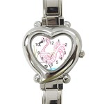 Pink Flamingo Heart Italian Charm Watch