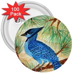 Blue Jay 3  Button (100 pack)