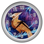 Blue Jay inverted Wall Clock (Silver)