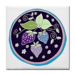 Strawberries on Lilac Tile Coaster