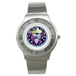 Strawberries on Lilac Stainless Steel Watch