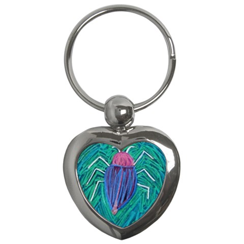 Big Green Bug  Key Chain (Heart) from UrbanLoad.com Front