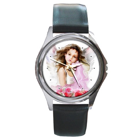 Angel Girl Round Metal Watch from UrbanLoad.com Front