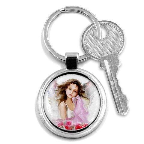 Angel Girl Key Chain (Round) from UrbanLoad.com Front
