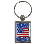 Usa-map-and-flag-on-cement-wall-texture-background-design-1591646654pet Key Chain (Rectangle)