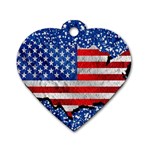 Usa-map-and-flag-on-cement-wall-texture-background-design-1591646654pet Dog Tag Heart (One Side)