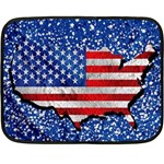 Usa-map-and-flag-on-cement-wall-texture-background-design-1591646654pet Double Sided Fleece Blanket (Mini) 