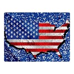 Usa-map-and-flag-on-cement-wall-texture-background-design-1591646654pet Double Sided Flano Blanket (Mini) 