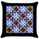 Shapes on a blue background                                                           Throw Pillow Case (Black)