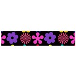 Colorful flowers on a black background pattern                                                            Flano Scarf