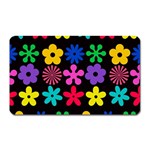 Colorful flowers on a black background pattern                                                            Magnet (Rectangular)