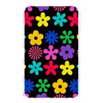 Colorful flowers on a black background pattern                                                            Memory Card Reader (Rectangular)