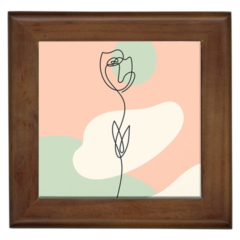one line drawing Framed Ceramic Tile from UrbanLoad.com Front