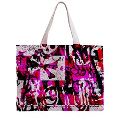 Pink Checker Graffiti  Zipper Mini Tote Bag from UrbanLoad.com Front