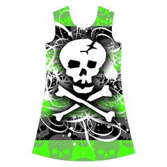 Deathrock Skull Kids  Short Sleeve Velvet Dress from UrbanLoad.com Front