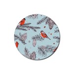 Christmas birds Rubber Round Coaster (4 pack)
