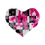Pink Star Splatter Standard 16  Premium Heart Shape Cushions