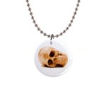 White Skull 1  Button Necklace