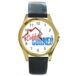 CobbysCorner Logo 10x10 Round Gold Metal Watch