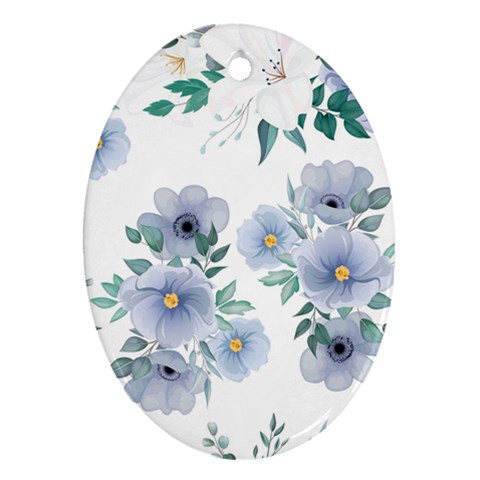 Floral pattern Oval Ornament (Two Sides) from UrbanLoad.com Front