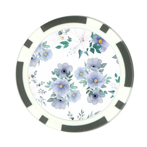 Floral pattern Poker Chip Card Guard (10 pack) from UrbanLoad.com Front