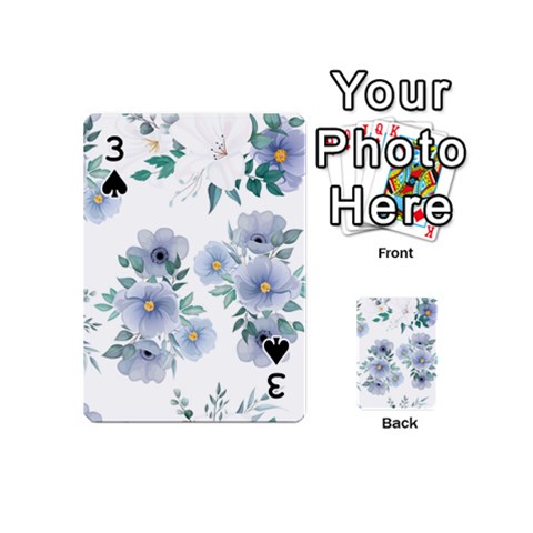 Floral pattern Playing Cards 54 Designs (Mini) from UrbanLoad.com Front - Spade3
