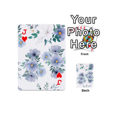 Jack Floral pattern Playing Cards 54 Designs (Mini) from UrbanLoad.com Front - HeartJ