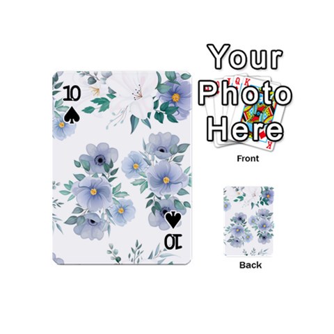 Floral pattern Playing Cards 54 Designs (Mini) from UrbanLoad.com Front - Spade10