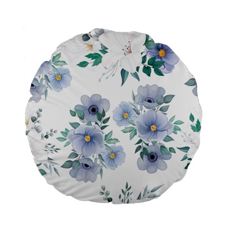 Floral pattern Standard 15  Premium Flano Round Cushions from UrbanLoad.com Front