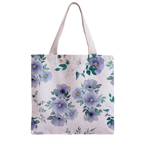 Floral pattern Zipper Grocery Tote Bag from UrbanLoad.com Front