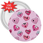 Emoji Heart 3  Buttons (100 pack) 