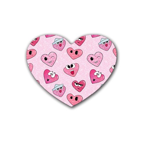 Emoji Heart Rubber Heart Coaster (4 pack) from UrbanLoad.com Front