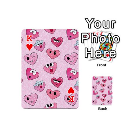 King Emoji Heart Playing Cards 54 Designs (Mini) from UrbanLoad.com Front - HeartK