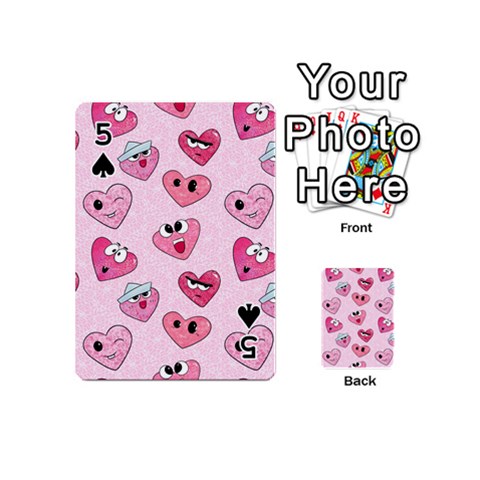 Emoji Heart Playing Cards 54 Designs (Mini) from UrbanLoad.com Front - Spade5