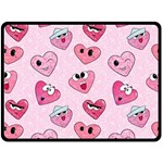 Emoji Heart Double Sided Fleece Blanket (Large) 