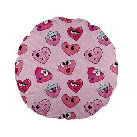 Emoji Heart Standard 15  Premium Flano Round Cushions from UrbanLoad.com Front