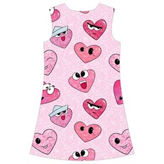 Emoji Heart Kids  Short Sleeve Velvet Dress from UrbanLoad.com Back