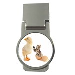 Kitten in an egg with chick Money Clip (Round)
