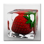 Strawberry Ice cube Tile Coaster