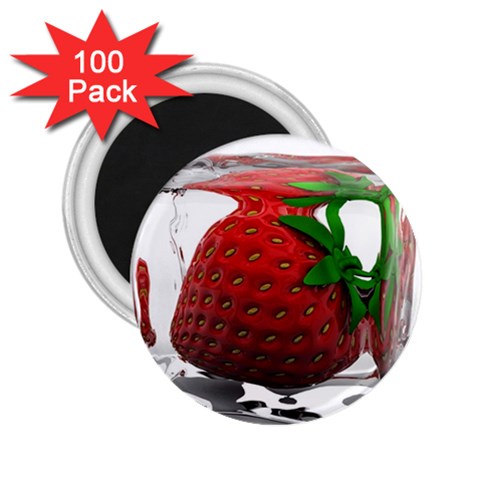 Strawberry Ice cube 2.25  Magnet (100 pack)  from UrbanLoad.com Front