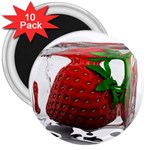 Strawberry Ice cube 3  Magnet (10 pack)