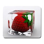 Strawberry Ice cube Large Mousepad