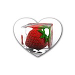 Strawberry Ice cube Rubber Coaster (Heart)