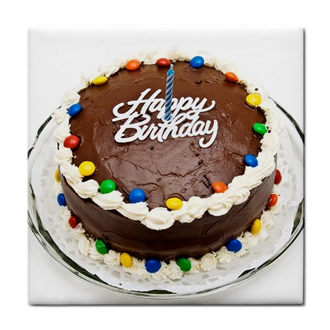 Birthday Cake Tile Coaster from UrbanLoad.com Front