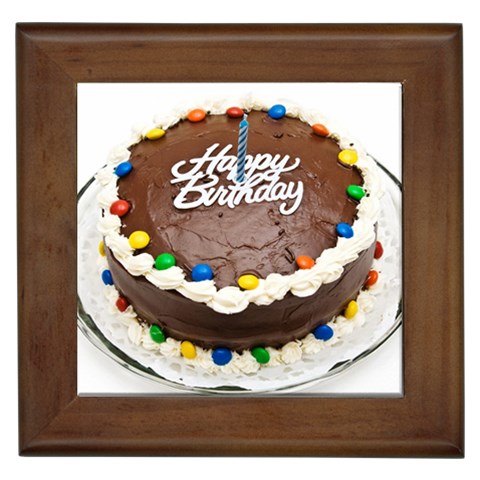 Birthday Cake Framed Tile from UrbanLoad.com Front